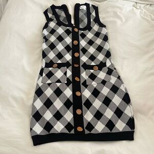 Classy Diamond Checkered Mini Dress